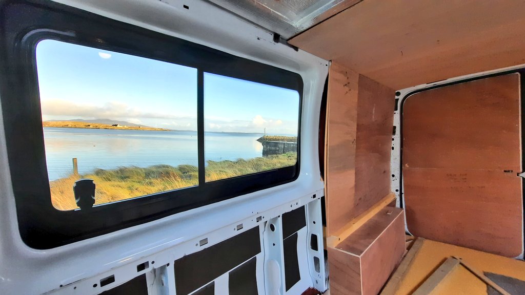 EilidhCarr's tweet photo. A year ago today little van looked very different & the big jigsaw puzzle of cutting the ply walls & ceilings begun! ๐งฉ who knew van had so many curved edges & funny corners. Then ready for the insulation / electrics to be fitted behind everything. #VanAdventures #OuterHebrides https://t.co/UKwz9ED3Dt