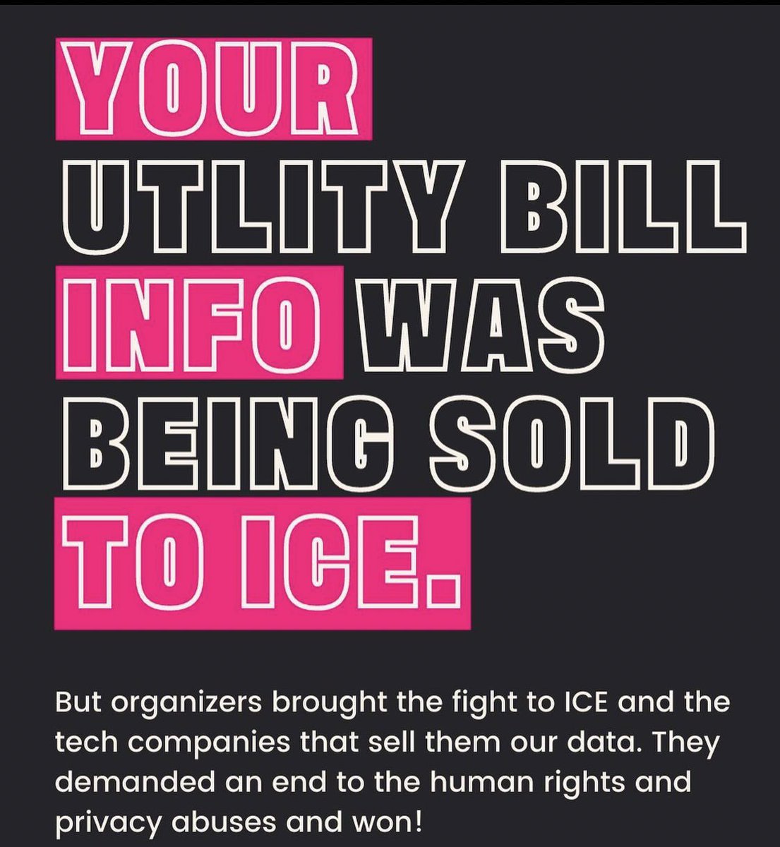 LisMarieFL's tweet image. For years, our info was sold to ICE by utility companies!The good news is that thanks to the #NoTechForICE campaign by @ConMijente it will now stop providing access to its massive database. 

Yet ICE is already seeking new sources of data to track people with. La lucha sigue!👩🏾‍💻✊🏽