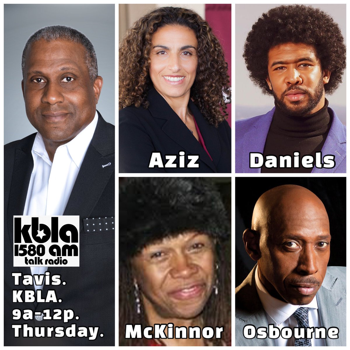 "TAVIS SMILEY" FOR THURSDAY, DECEMBER 9TH, 2021: 

Sahar Aziz (Hour 1)
Eugene Daniels (Hour 2)
Nadine McKinnor (Hour 3)
Jeffrey Osborne (Hour 3)

Tavis Smiley.
Weekdays from 9am-12Noon.
On KBLA Talk 1580.

We've got a lot to talk about. ✊🏽

#therealtavissmiley
#kbla1580