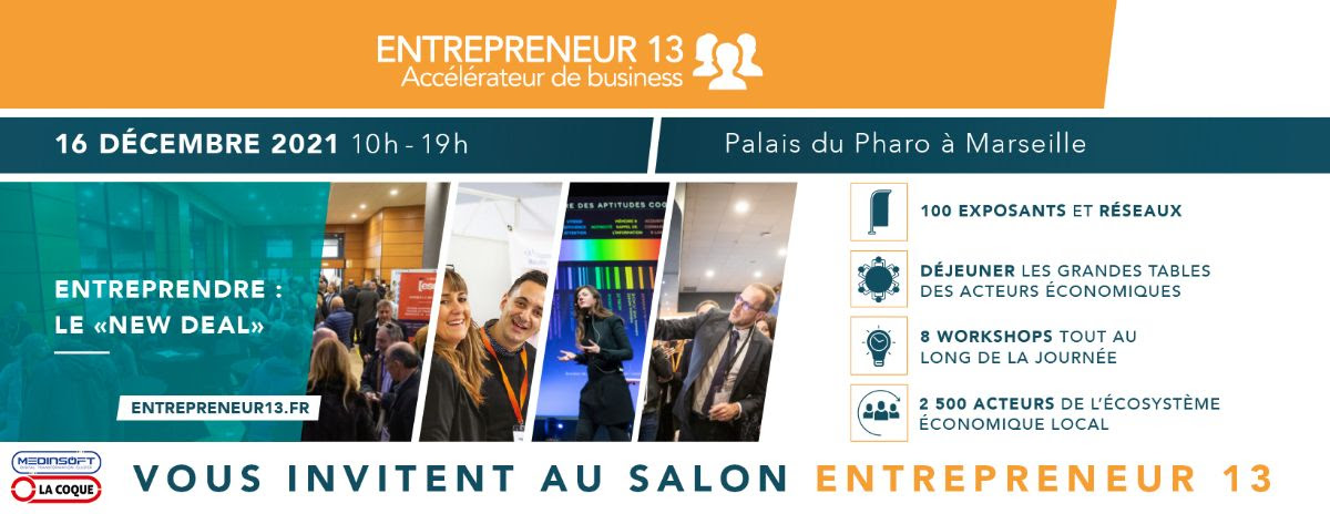 📆 [SAVE THE DATE - SALON ENTREPRENEUR 13]
🔥 Nous vous invitons le 16 décembre au salon Entrepreneur 13 au Palais du Pharo !
👊 Retrouvez-nous pour ce salon 100% #PME, 100% « made in 13 » ! 
ℹ️👉 entrepreneur13.fr
Et inscriptions gratuites sur 👉 bit.ly/3b8kO3v