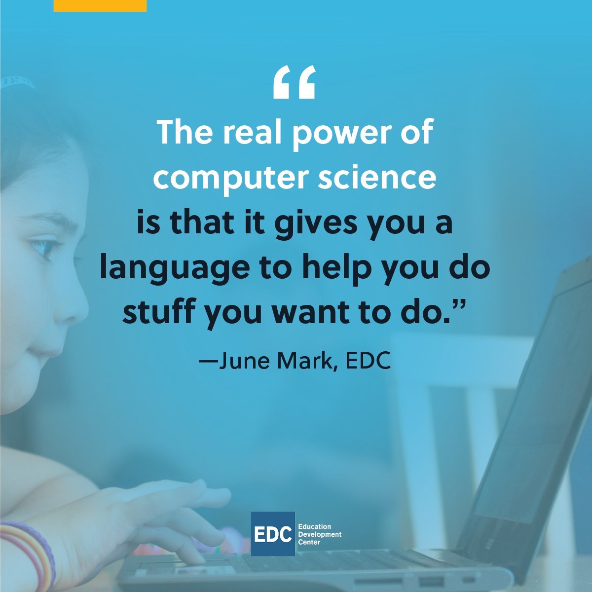 EDCtweets's tweet image. #ComputerScience education opens doors & unlocks ideas.
As we close out #CSEdWeek2021 we share this excellent quote from our colleague, June Mark.
#CSEverywhere