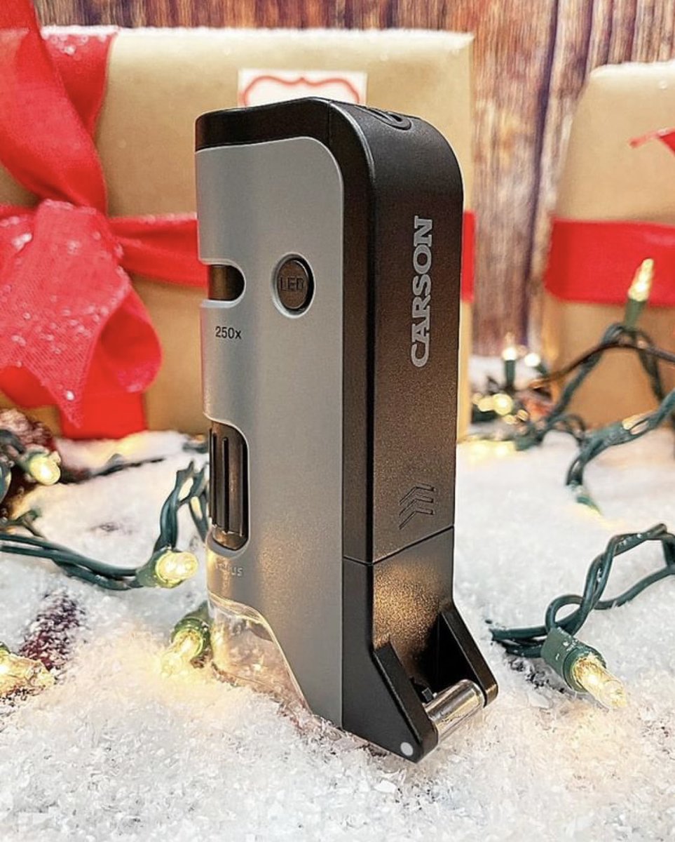 Contains a built-in UV flashlight that is perfect for detecting counterfeit currency, nectar mapping and so much more.
.
#carson #microflip #pocketmicroscope  
.
somcan.com/product/17139?…