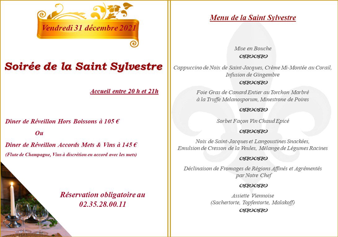ChateauSissi's tweet photo. 🍾Découvrez notre Menu du Réveillon de la Saint Sylvestre au @ChateauSissi 🥂Deux formules au choix.
Dépêchez vous de réserver 🤩
Pour réserver 0235280011 ou via notre site web https://t.co/Y6JyOvIUzS #love #cute #instagram #amazing #likeforlikes #photography #food #instamoment https://t.co/hiCgdHlOFv