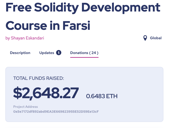 Giveth's tweet photo. In our #CommunityCall today @shiryakhat &amp; @fatemeheidari promoted @crypt0zan &amp; gave more backstory:

https://t.co/Uw7FQoaJiH 

Their goal is to raise $7500 on Giveth to release a Free #Solidity Course in #Farsi to mitigate this mess.

Donate Here: https://t.co/CfddRIkvvT https://t.co/Hm6q8DzdoR