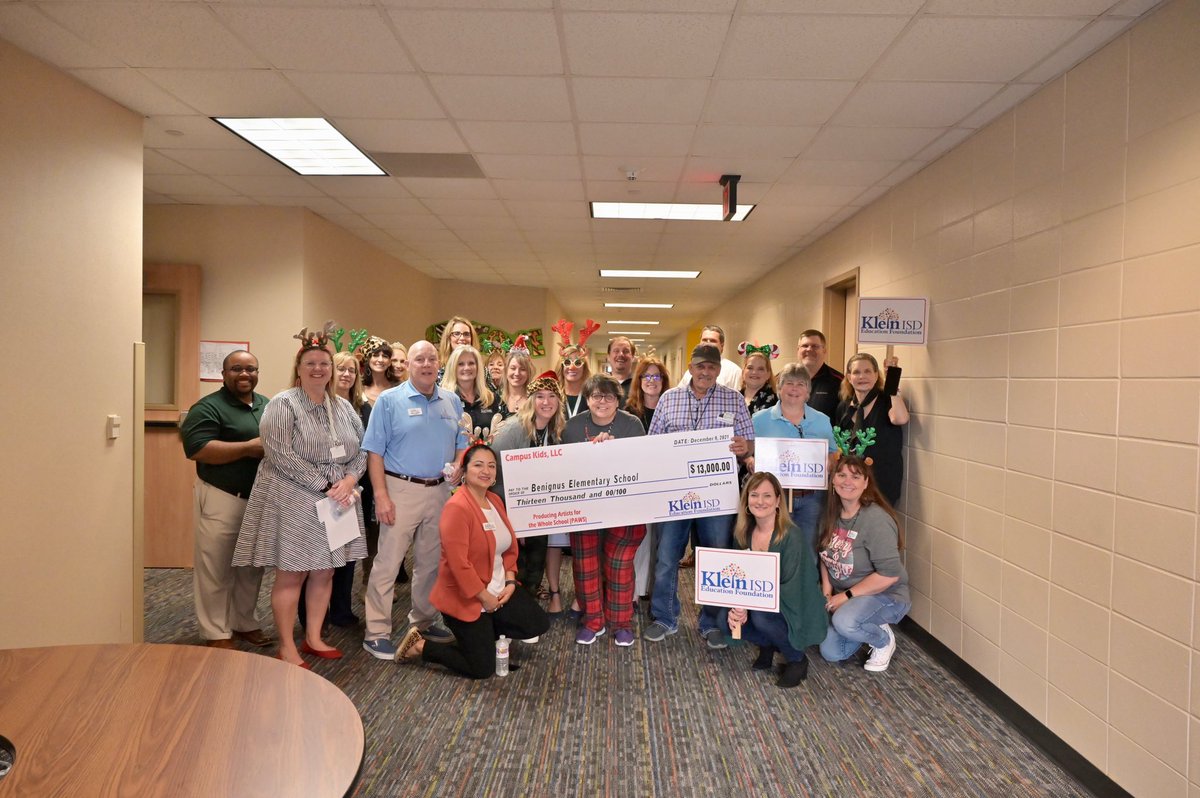 KleinFoundation's tweet photo. Campus Kids, LLC is back on the Celebration Express and ready to make some wishes come true! Congrats to grant-winners @BenignusKISD &amp; @MahaffeyKISD for receiving $13,000 for their innovative event, PAWS! https://t.co/jR9XilNKzd