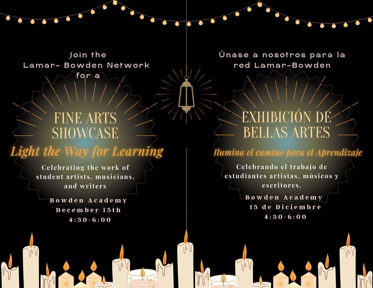 Join our <a href="/LamarElemSAISD/">Lamar Elementary SAISD</a> and <a href="/SAISDBowden/">Bowden, SAISD</a> teams for the Fine Arts Showcase!