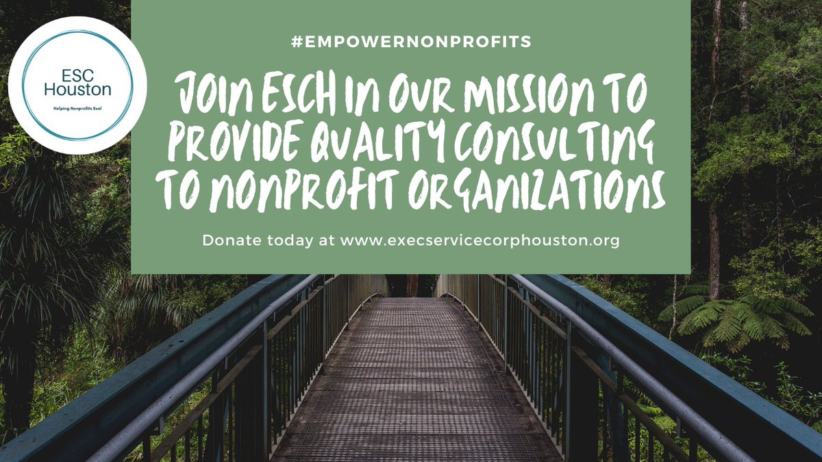 eschouston's tweet photo. Executive Service Corps of Houston works everyday to empower nonprofit leaders.  Join us by making a donation via our website below.  #empoweringnonprofits #generosity https://t.co/M8e8BTSdPz https://t.co/HIhnLNPYTe