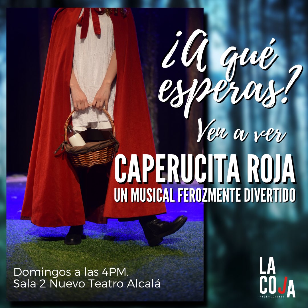 CaperuRojaMusic's tweet photo. Tic tac, Caperucita, tic tac… ⏰ ¡Se te agota el tiempo para comprar tus entradas para este musical ferozmente divertido! 🐺 🐔
📅 Domingos a las 4PM en el Nuevo Alcalá.
🎟 Aprovecha el 25% de descuento en el link de la bio 🎟
#plan #oferta #navidad https://t.co/qVMGI3JfYQ https://t.co/mMDxjF3sgo