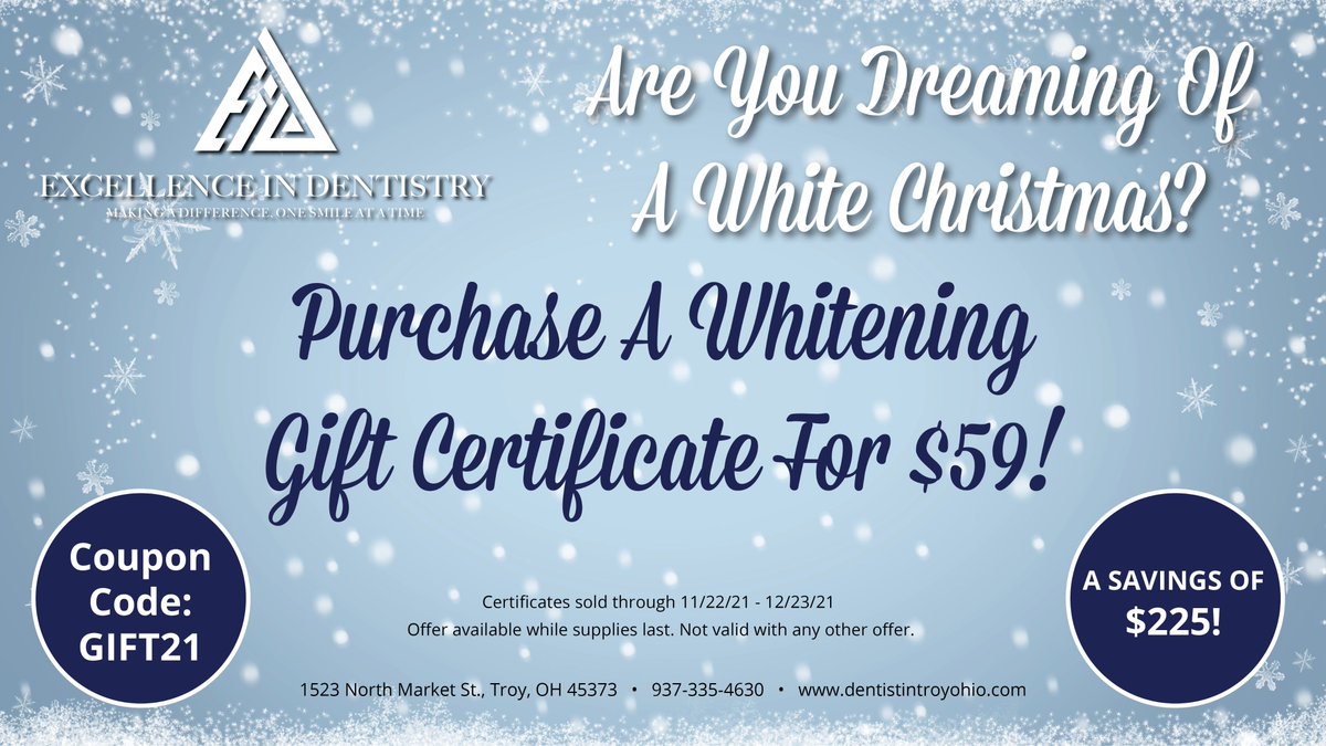 BentleyDDS's tweet photo. Our holiday coupons are here! Be sure to use the special code located on each coupon when you call or stop in! https://t.co/sWDgcylbZ7