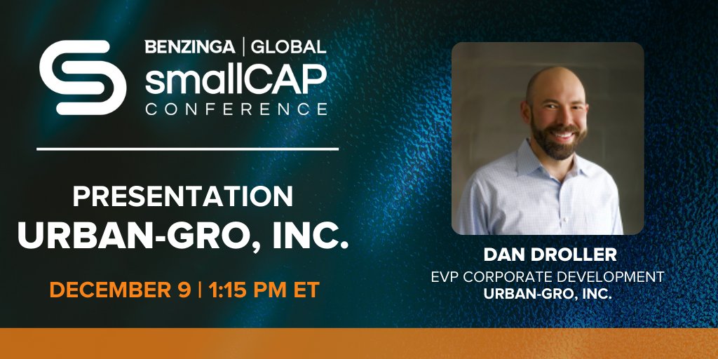 Benzinga's tweet image. Going LIVE in just a few minutes is Dan Droller of @urban_gro $UGRO— Be sure to tune into the livestream NOW to hear from this fully integrated architecture, engineering, and cultivation systems integration company! hubs.ly/H0_Y6fs0 #BZSmallCap #stocks #trading