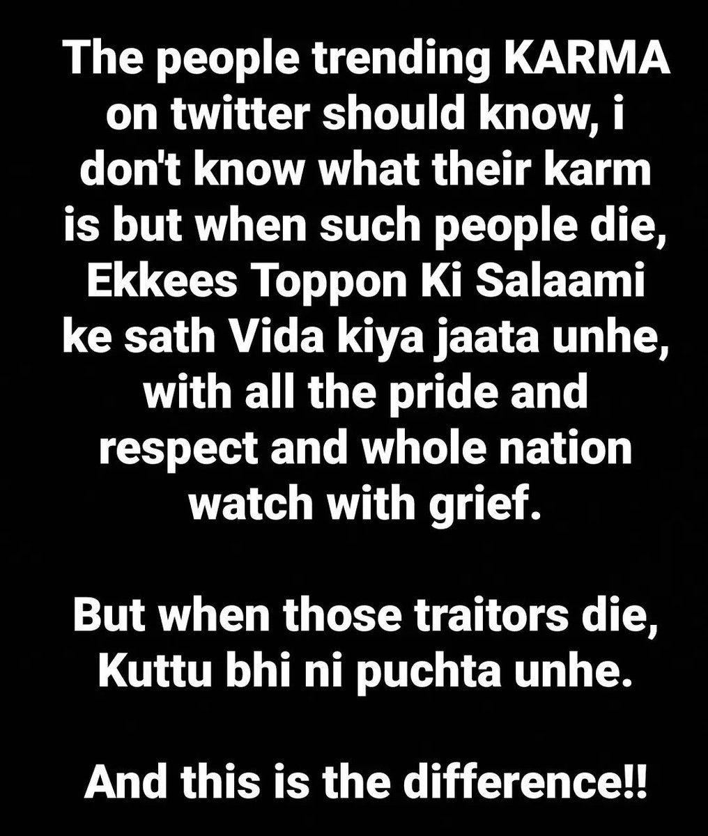 KumarNipoon's tweet photo. What KARMA actually mean!
#CDSGeneralBipinRawat 
#Karma 
#GeneralBipinRawat https://t.co/Cy1CddNMgr