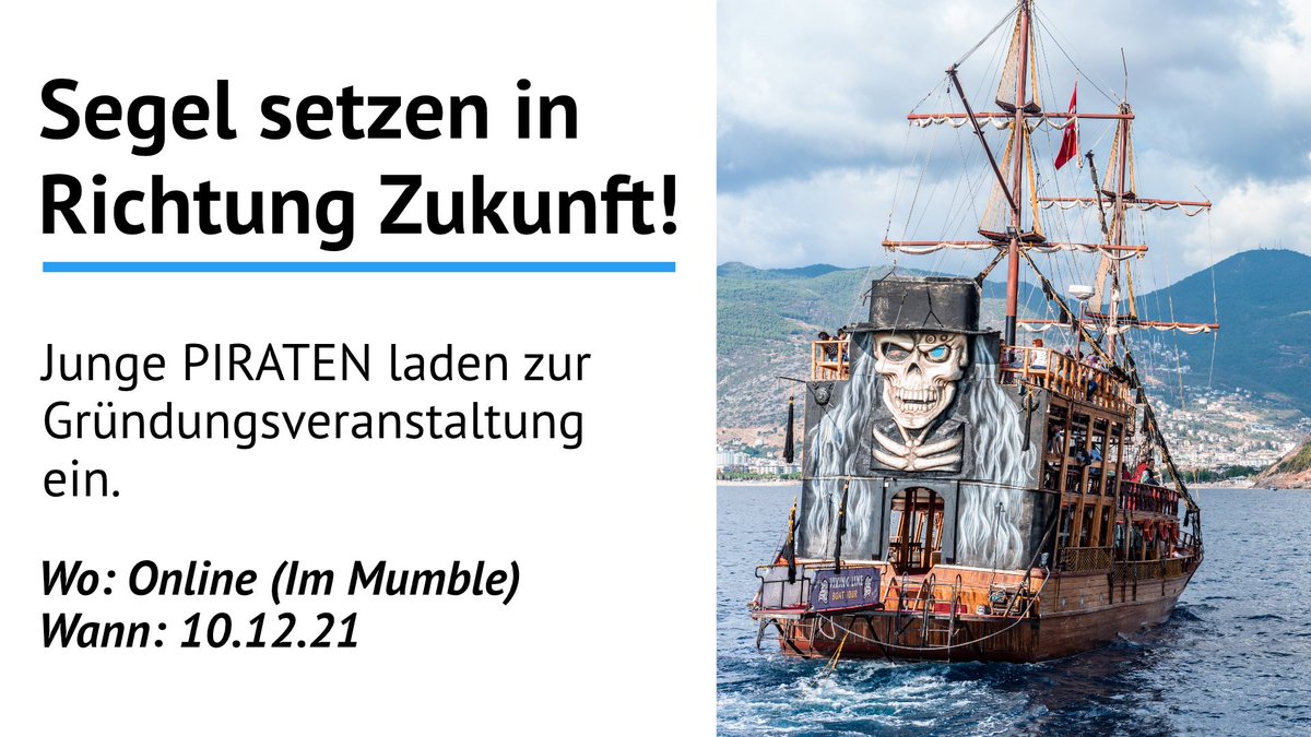 Liebe Pirat:innen und Interessierte,

Morgen, am 10.12 ab 19:30 Uhr wird sich der Junge PIRATEN e.V. im NRW-Mumble gründen. Wir laden euch alle herzlich ein und entschuldigen uns inständig, dass die Ankündigung erst so kurzfristig veröffentlicht wurde.
