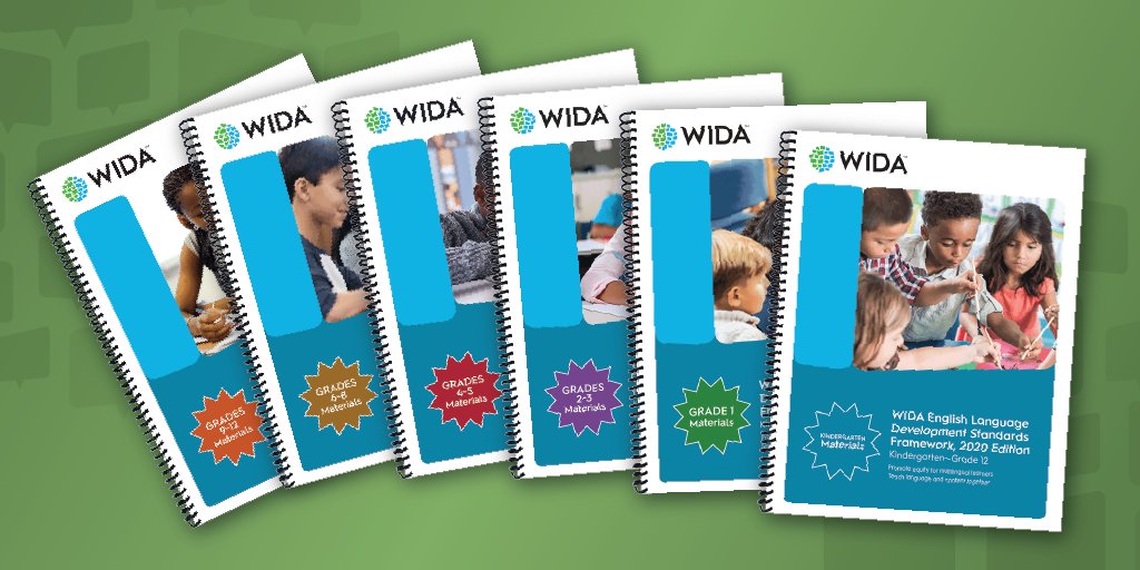 WIDA_UW's tweet photo. New grade-level cluster booklets #WIDA ELD Standards Framework, 2020 Edition are available! 

View or download the six new booklets:
https://t.co/vQ0vU9761H

Or purchase a full-color, spiral-bound booklet from the WIDA Store:
https://t.co/WriBYvDnvq

#WIDAStandards @WCEPS https://t.co/ohyz1tTe4g
