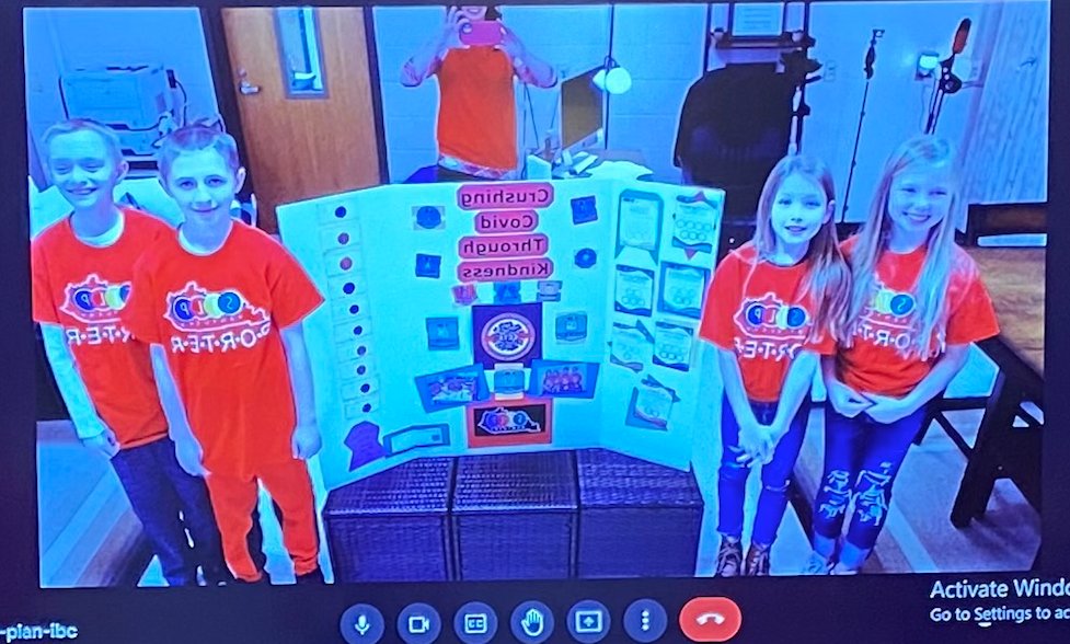 porter_elem's tweet photo. Our Porter Elementary STLP team rocked their regional presentation today on their school-wide community service project titled, Crushing Covid Through Kindness (CCTK). Great job! #JCSTREAM #Eagle4Life #STLPKY https://t.co/iT9Sv4GSK2