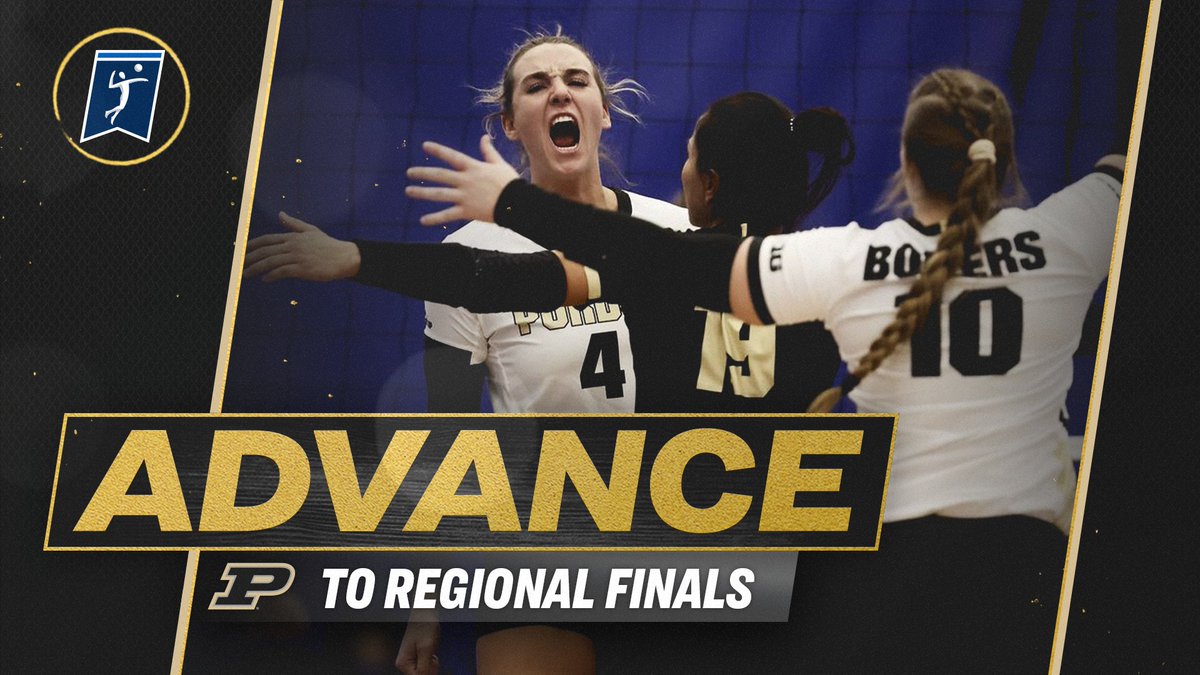 NCAAVolleyball's tweet photo. BOILERS WIN A BATTLE! 😤

(6) @PurdueVB survives match point and comes from behind in the fifth set to power past (11) BYU (25-12, 16-25, 21-25, 25-13, 18-16) to become the first team of the day to advance to the Regional Finals.

#NCAAVB https://t.co/iafU40L6ML