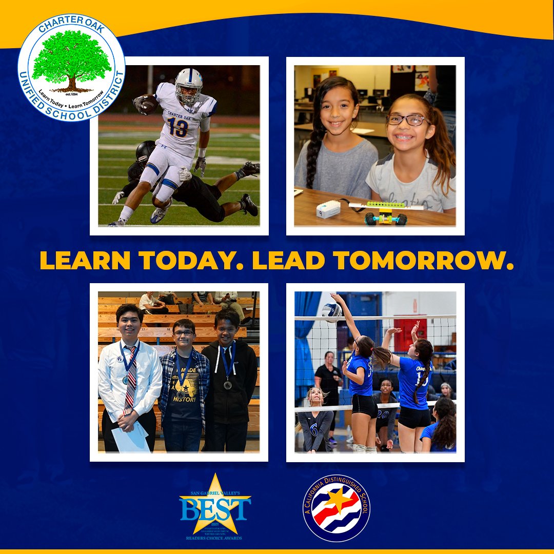 3 WEEKS LEFT: Charter Oak USD is accepting District of Choice 2022-23 school year applications through Dec 31! 

For more info and to apply to join our community, please visit cousd.net, email enroll@cousd.net, or call (626) 966-8331, ext. 90556.
.
.
#CharterOakUSD