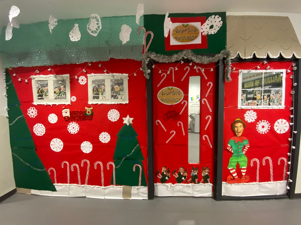 FoodTextiles's tweet photo. #ourchristmasdooristhebest 🤩🤩🧑‍🎄🤶🎅. Thanks Miss Griffin and Miss Johnstone. I found a picture  and asked them if they could recreate it - they did better! 🌟 🌟 https://t.co/e1NYWYrqpQ