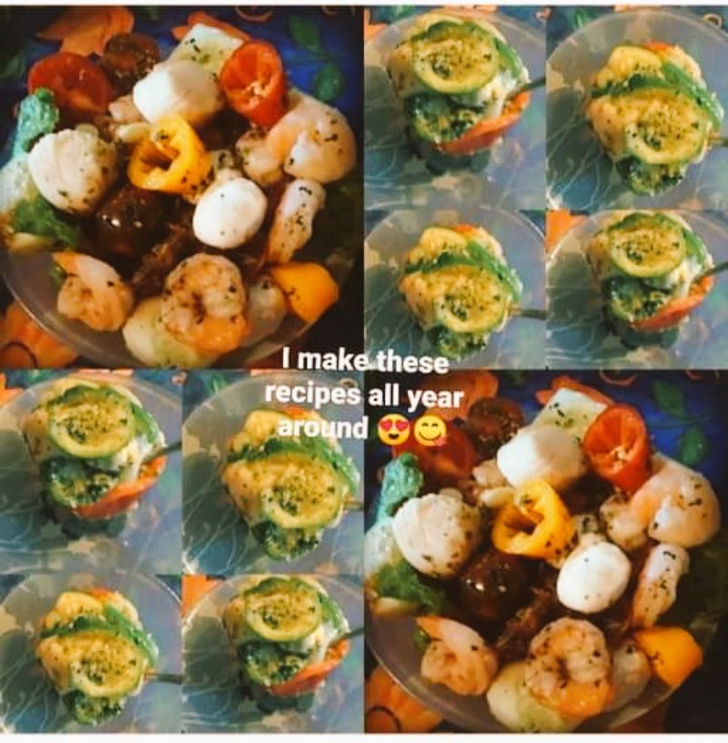 DoreneShaver1's tweet photo. #scallop n #shrimp #salad #zucinni n #mozerrella #stuffedpeppers๐ https://t.co/XGLsxTuvii