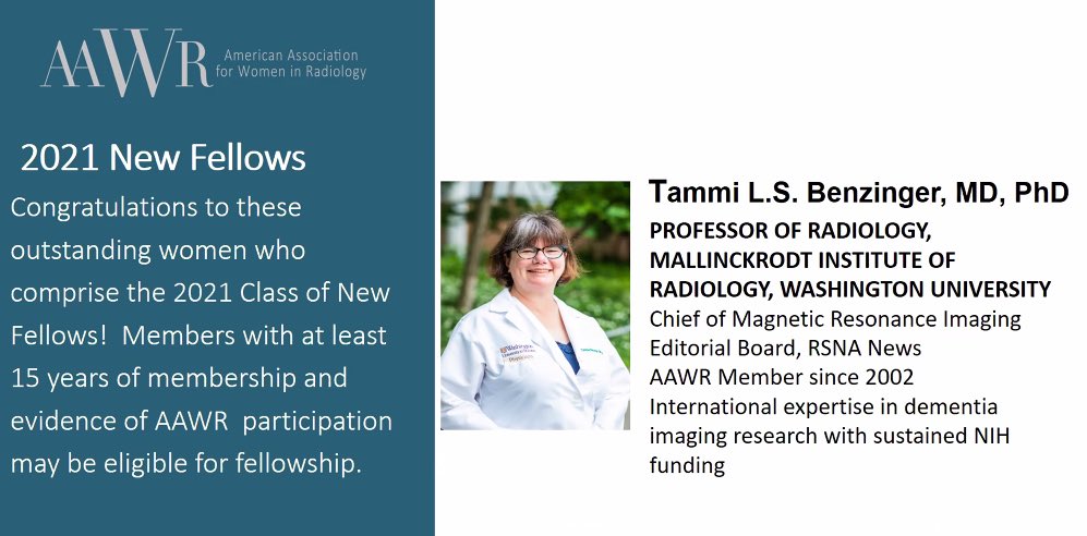 ItaniMalak's tweet photo. Congratulations all Awardees of AAWR and Dr. Benzinger from ⁦@MIRimaging⁩  on being selected as a fellow of ⁦@AAWR_org⁩ ⁦@BenzingerNeuro1⁩ https://t.co/MrozwO0KeY