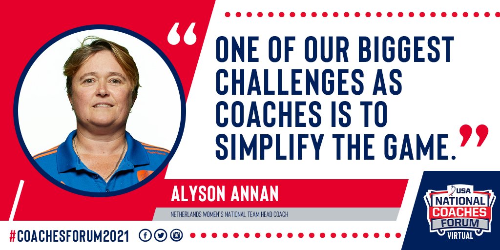USAFieldHockey's tweet photo. From @oranjehockey Women's Head Coach @alysonannan4's #CoachesForum2021 presentation 𝘚𝘪𝘮𝘱𝘭𝘪𝘤𝘪𝘵𝘺 &amp; 𝘚𝘶𝘤𝘤𝘦𝘴𝘴 𝘪𝘯 𝘛𝘳𝘢𝘪𝘯𝘪𝘯𝘨 𝘧𝘰𝘳 𝘎𝘰𝘭𝘥 - 𝘐𝘯𝘴𝘪𝘥𝘦 𝘵𝘩𝘦 𝘋𝘶𝘵𝘤𝘩 𝘞𝘰𝘮𝘦𝘯'𝘴 𝘗𝘳𝘰𝘨𝘳𝘢𝘮.

Register for tomorrow: https://t.co/vDobrPIFSy https://t.co/SOxkmCrNXT