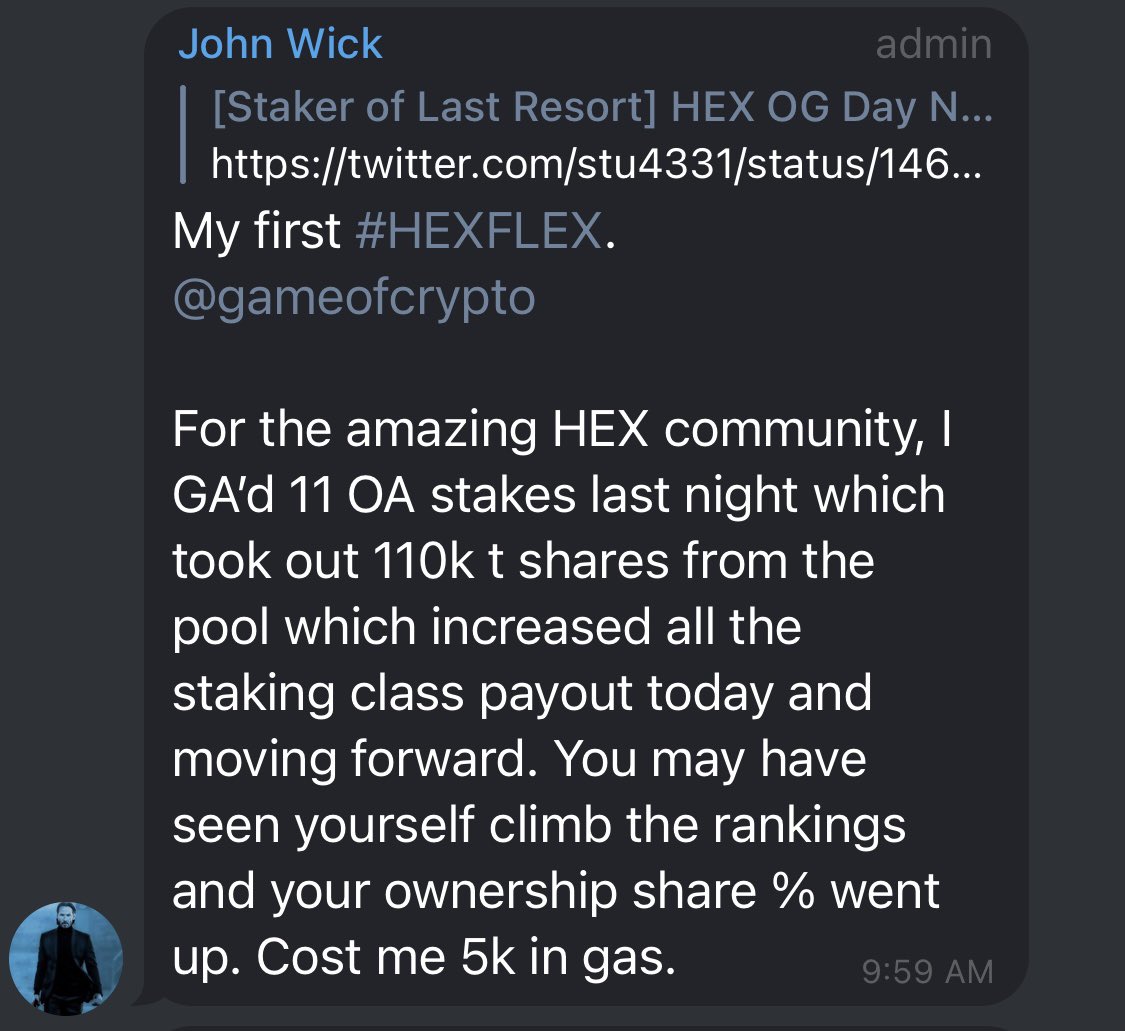 HEXtronaut's tweet image. Now THIS is the kind of #HEXFLEX that I like to see! #HEXicans helping each other out, not bragging about buying useless junk. Well played Mr Wick.

#HEX #absolutelegend