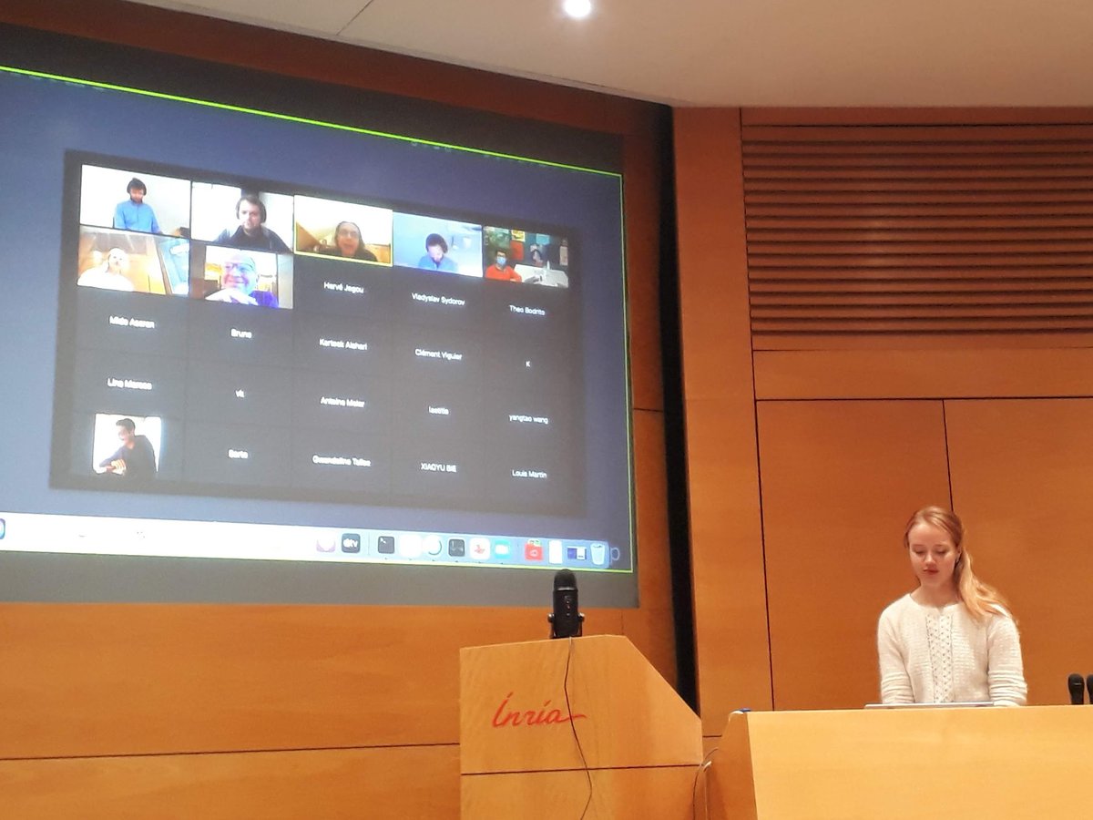 Congratulations to Dr. Mathilde Caron <a href="/mcaron31/">Mathilde Caron</a>, who successfully defended her PhD **in person** after a brilliant presentation. The committee was prestigious with <a href="/CordeliaSchmid/">Cordelia Schmid</a>, Andrew Zisserman, Alyosha Efros, <a href="/dlarlus/">Diane Larlus</a>, and Alexey Dosovitskiy.
