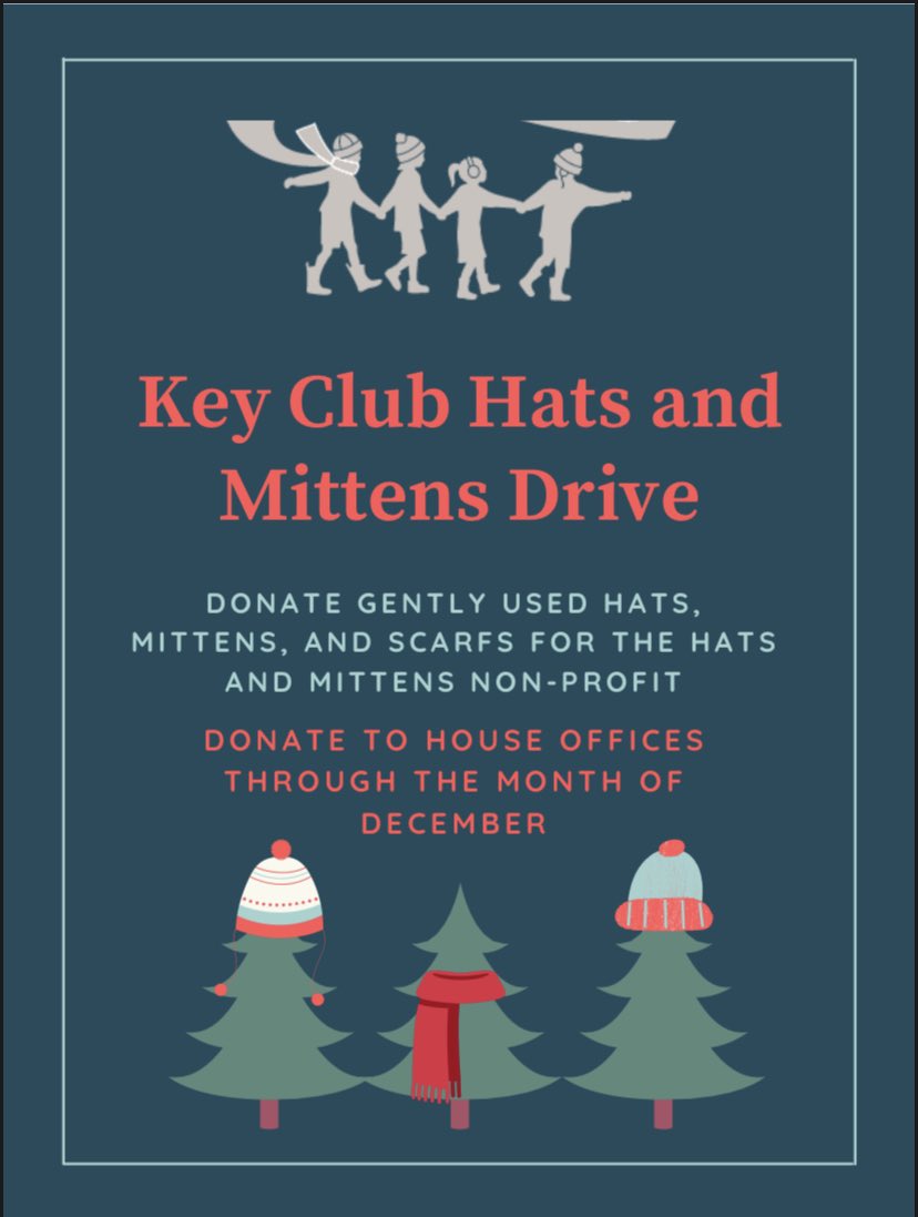 ChaskaKeyclub's tweet photo. Key Club is collecting hats, mittens, and scarves this month for students and families at Chaska High School. Please drop off gently used donations in your house offices. Thanks in advance for your kindness!
@ChaskaHawks https://t.co/JgQUu9XPyq