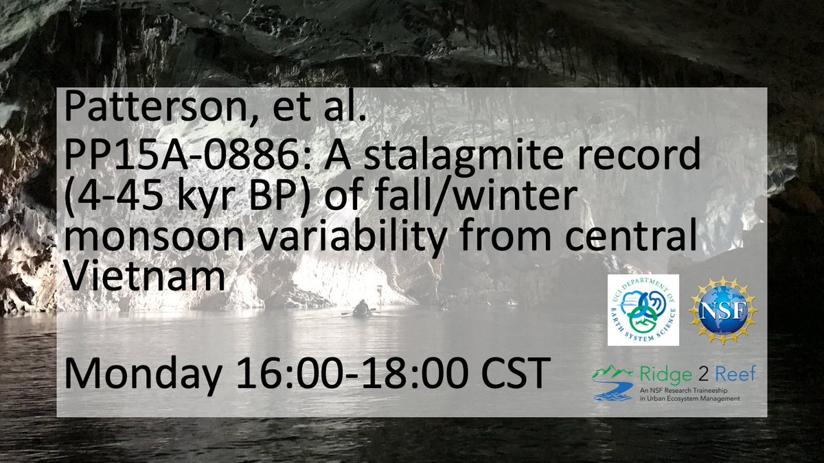 paleopatt's tweet photo. Attending #AGU21? Interested in 45,000 years of SE Asia hydroclimate? Wanna see my 4m-long stalagmite?! Come see my poster next Monday (in person) or online (published now). 

https://t.co/eTgOQG8RGr https://t.co/gcqAPb7PCj