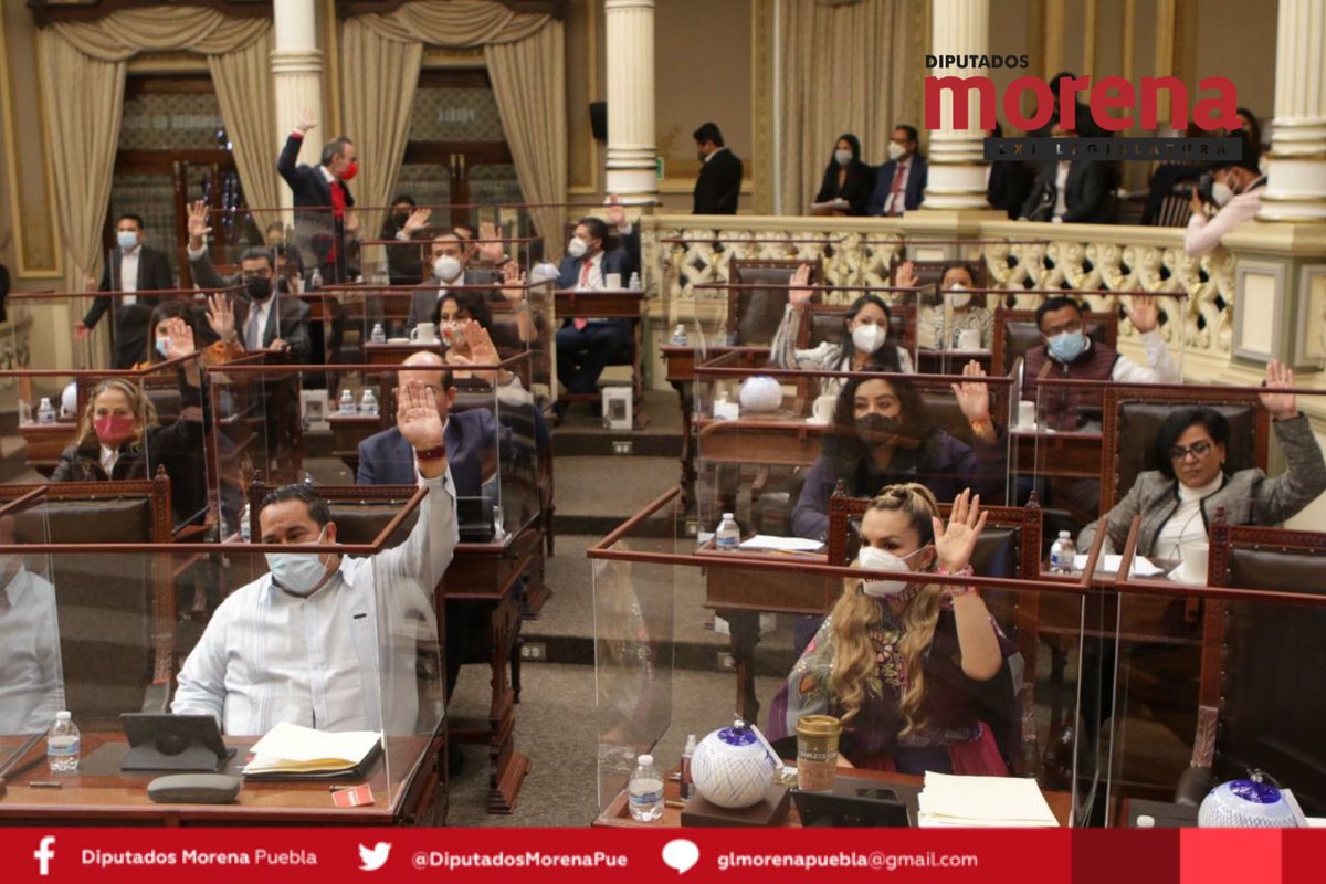GLMorenaPuebla's tweet photo. ☑️ Las y los diputados de Morena en el @CongresoPue votamos a favor de la Ley de Egresos del Estado de 
#Puebla para el Ejercicio Fiscal 2022: se priorizaron los temas de seguridad, salud, apoyo al campo, y educación. https://t.co/7RRcToKUq7