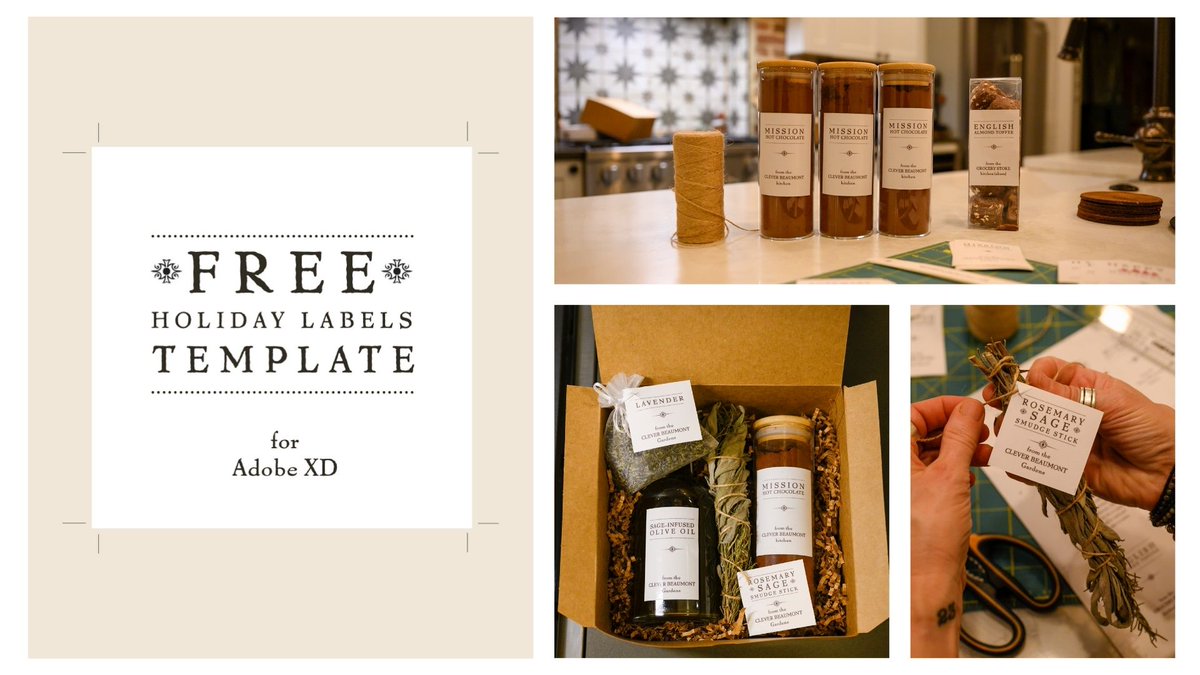 AdobeXD's tweet image. 🎁 Looking to add a dash(er) of personality to your gift wrapping this season? This free holiday label template for Adobe XD from @pingdani has us prancing and dancing with holiday cheer: adobe.ly/3pFKQBN