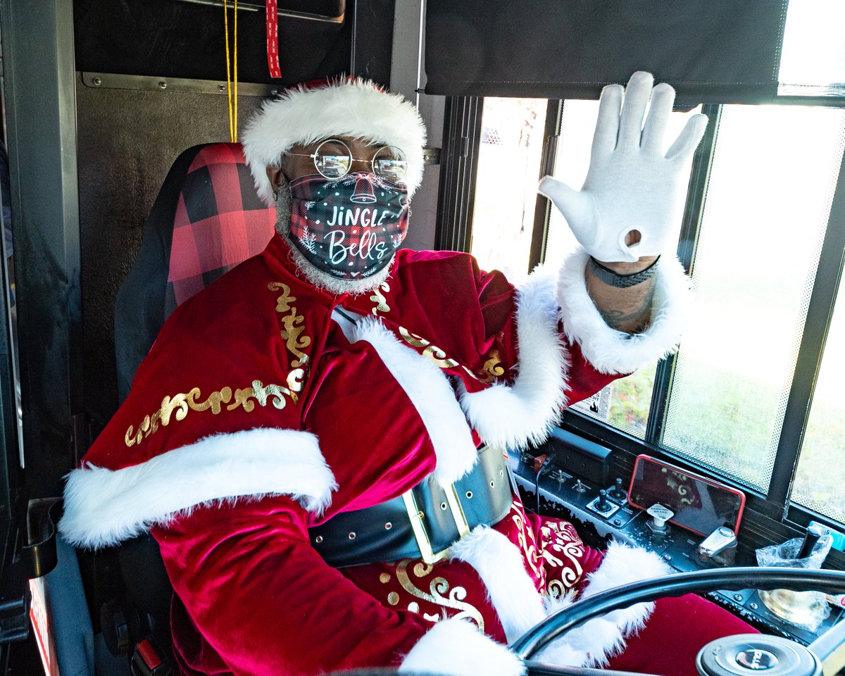 JTAFLA's tweet photo. This holiday season, look out for the JTA Holiday Bus! Driven by Santa, this bus will be around Jacksonville with holiday music and decorations. Your ride is FREE if the Holiday Bus is on your route. 

Please remember to also wear your mask on board per TSA guidelines. https://t.co/XPoT6qMENy