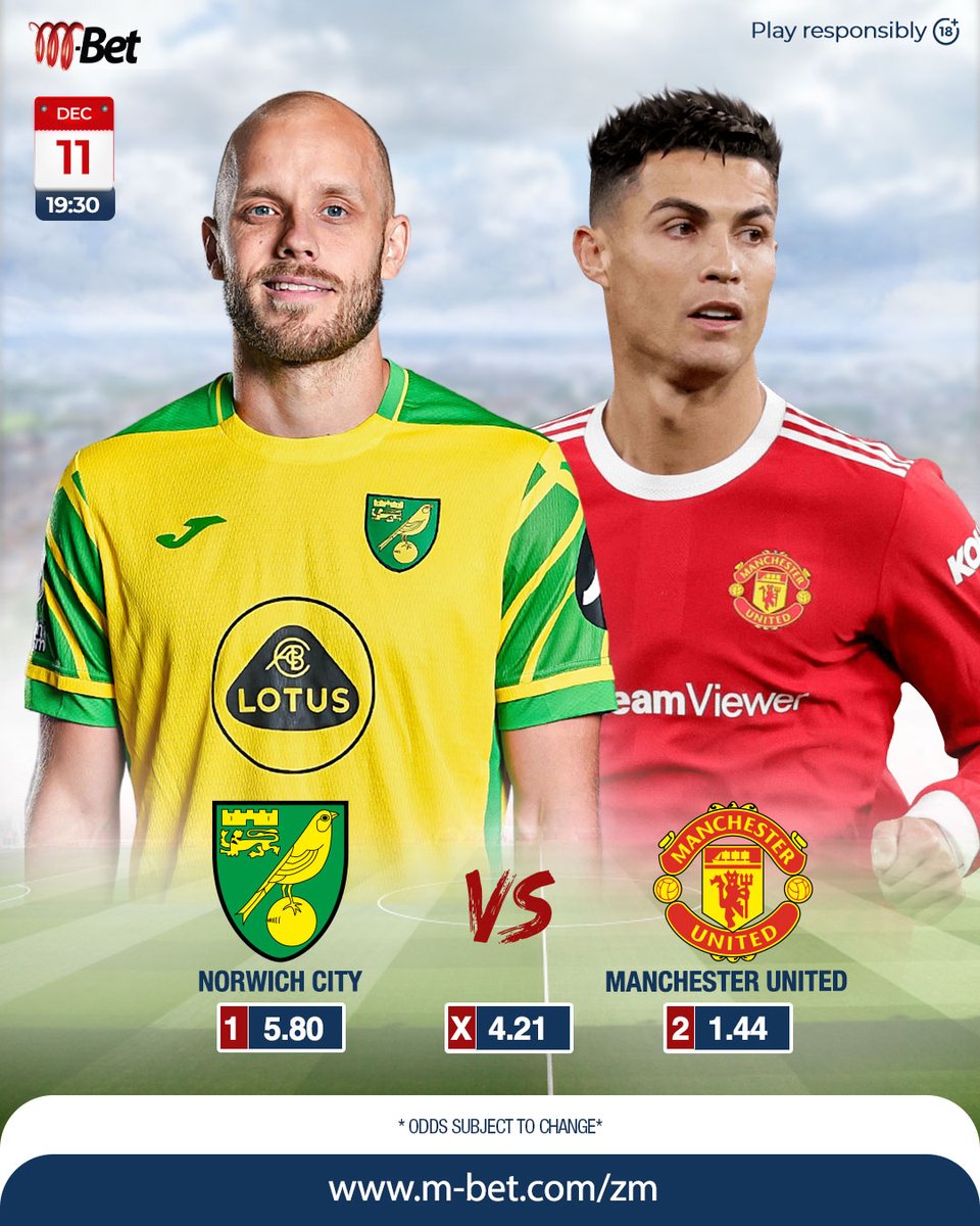 mbetcozm's tweet photo. #Premier League ⚽🏆 #BesOdds
NORWICH CITY   🆚 MANCHESTER UNITED
Who wins today? 🤔
Play LIVE games on M-Bet with the Best Odds!!
Visit 📲https://t.co/b6QVf65vC5 https://t.co/XqGS0WaHuX