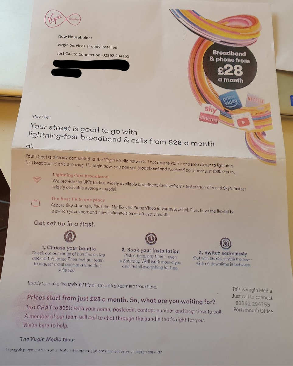 roxydinnis's tweet photo. .@virginmedia is this letter from you? The photo below doesn't do it justice, it's a low resolution photo/ scan of a letter dated May 2021 which has been printed in shocking quality,  with a number of a Portsmouth office to contact? https://t.co/fDtW0a0mXv