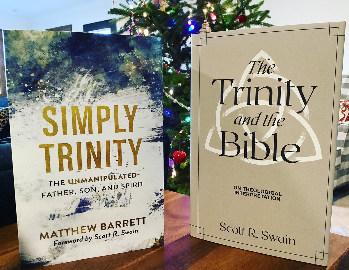 GIVEAWAY

<a href="/scottrswain/">Scott R. Swain</a> wrote the Foreword to my book, Simply Trinity: The Unmanipulated Father, Son, and Spirit. But he has a book out too: The Trinity and the Bible, which models theological interpretation. 

Christmas presents for your pastor.

Retweet and Follow to win both!