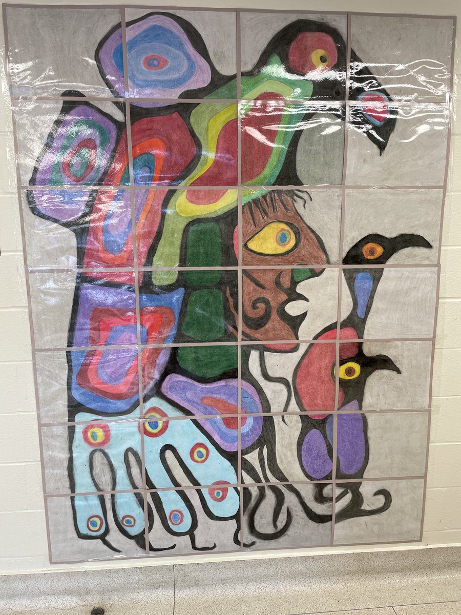 DaleRoadSenior's tweet photo. Grade 8 collaborative Norval Morriseau mural in Ms. Cashin’s 81 Art class https://t.co/BPRLMdygNZ