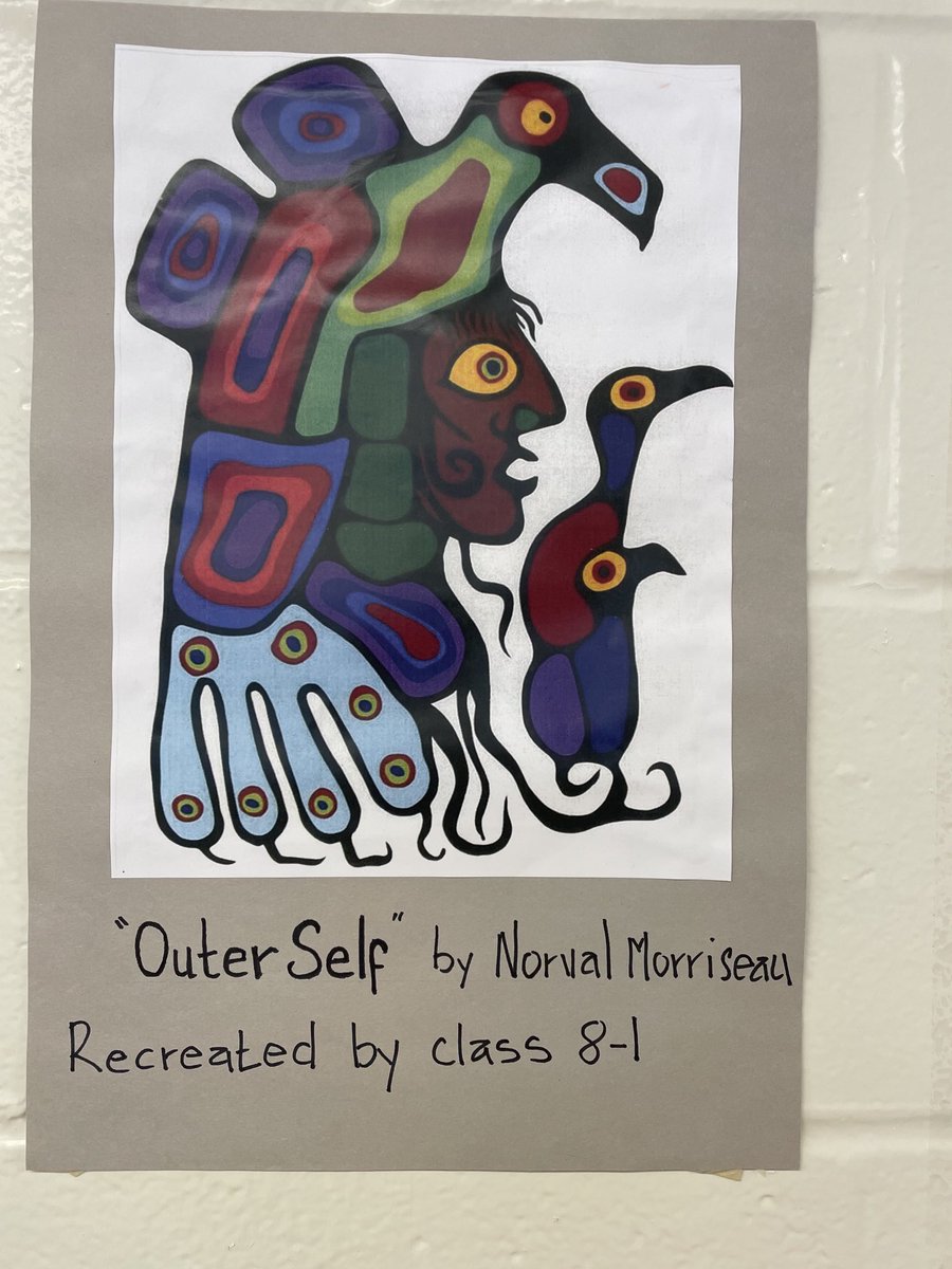 DaleRoadSenior's tweet photo. Grade 8 collaborative Norval Morriseau mural in Ms. Cashin’s 81 Art class https://t.co/BPRLMdygNZ