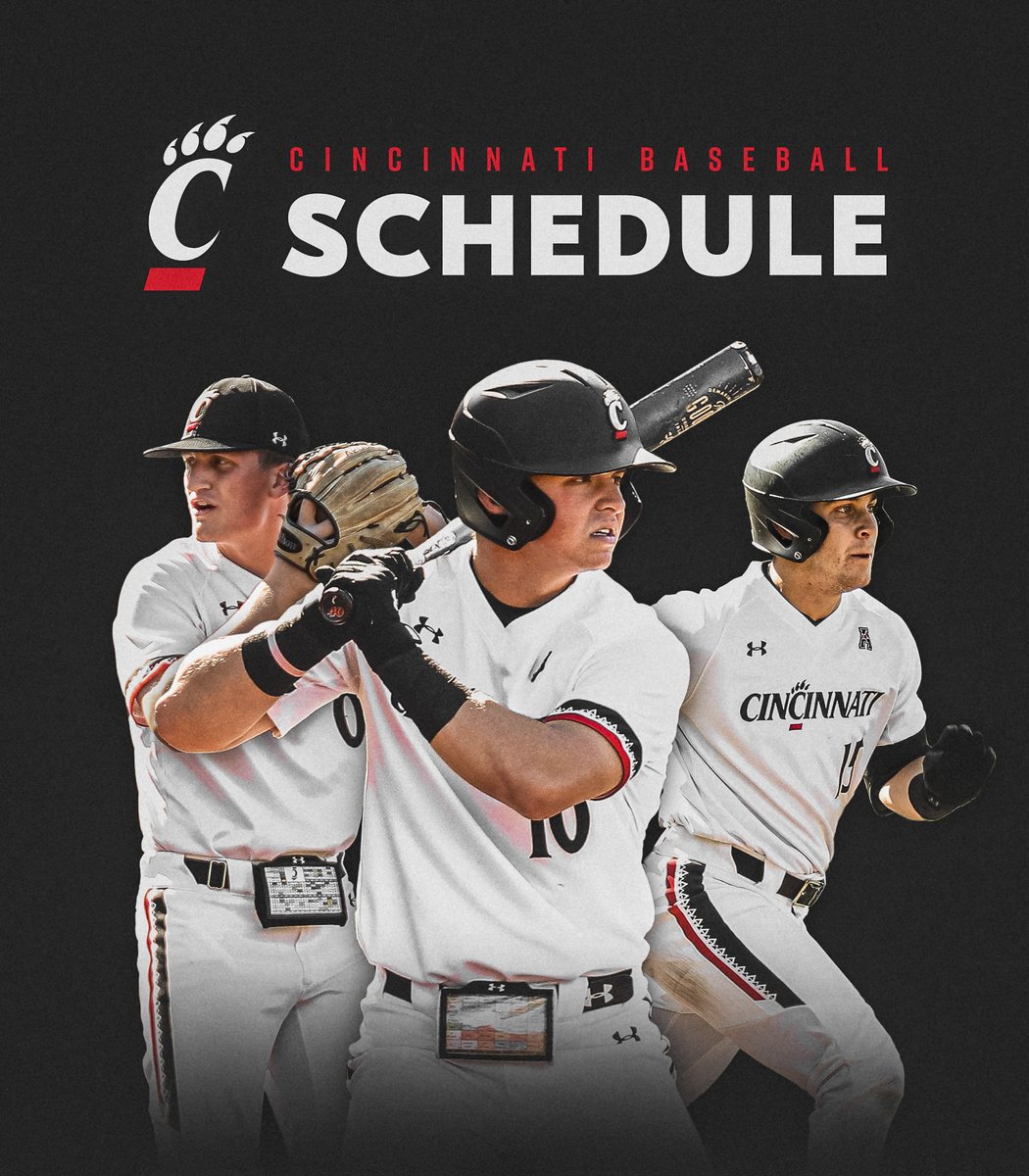GoBearcatsBASE's tweet photo. 𝗠𝗮𝗿𝗸 𝘆𝗼𝘂𝗿 𝗰𝗮𝗹𝗲𝗻𝗱𝗮𝗿𝘀 📅

Our 2022 schedule is here!
📰: https://t.co/y47JaMTUY0

#Bearcats | #NatiBoyz https://t.co/p8aNCem3WH
