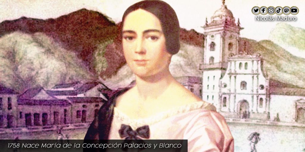 Recordamos los 263 años del natalicio de la madre de nuestro Libertador, María de la Concepción Palacios y Blanco, quien tras la muerte de su esposo asumió la crianza y educación de sus 4 hijos. Reconocemos la entrega de esta heroína valiente, fiel ejemplo de la mujer venezolana.