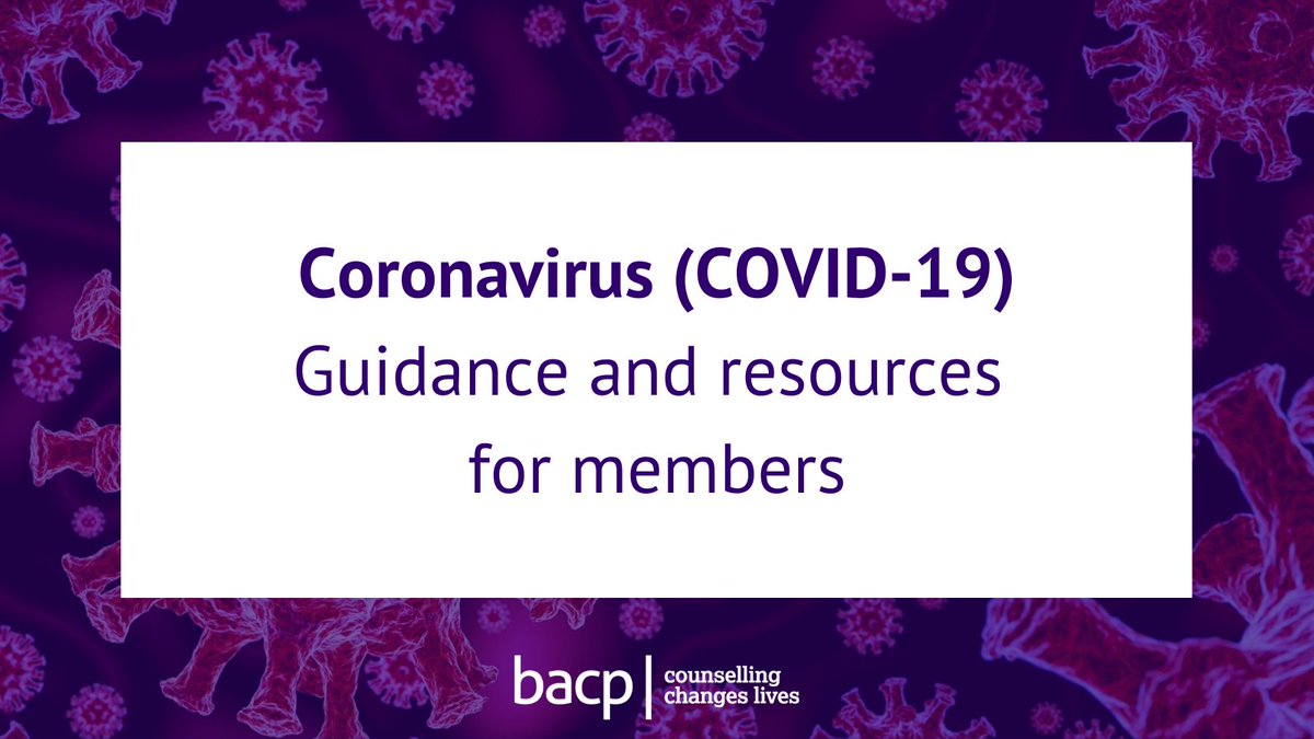 BACP's tweet photo. 📢Our latest guidance for members following the new restrictions announced for England on 8 December.
Read more ➡️ https://t.co/O8dcohI7oe
#COVIDGuidance https://t.co/IzByinjeSx
