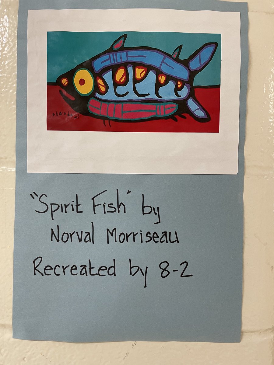 DaleRoadSenior's tweet photo. Grade 8 collaborative Norval Morriseau mural by class 82 in Ms. Cashin’s Art class. https://t.co/KWshzcQ4do