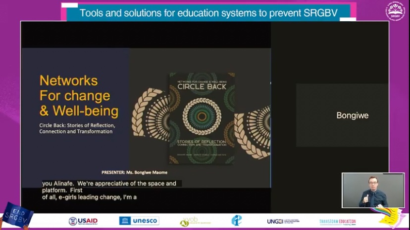UNGEI's tweet photo. Bongiwe, Co-Founder of Girls Leading Change shares about Circle Back!✨ 

You can access  the book here: https://t.co/xZI1HSpPuX

&amp; listen to the podcast here: https://t.co/Dbd3Awxtnf

@MTW_P2E https://t.co/Hm4x6YKpW3