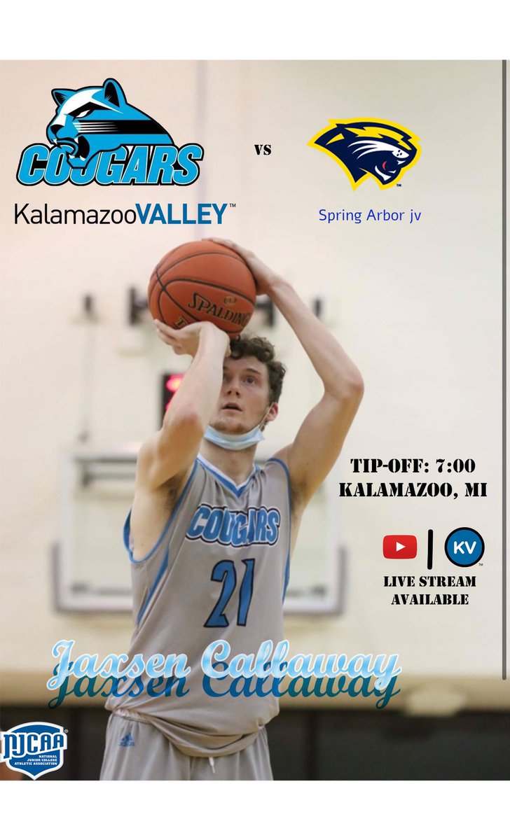 Cougars Gameday!

Jaxsen Callaway (<a href="/jaxsencallaway/">Jaxsen</a>) and Kalamazoo Valley host Spring Arbor College jv tonight at 7:00pm

📺Stream: youtube.com/channel/UCaZdu…