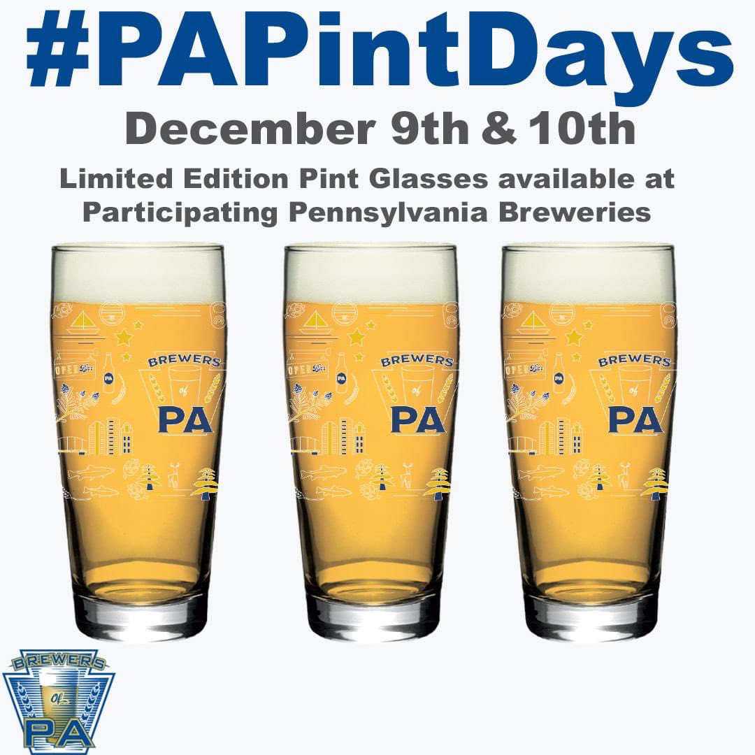 BREWERIE's tweet photo. The State of Pennsylvania has officially declared this #PAPintDays -
So stop in & pick up one of these limited BREWERS of PA Pint Glasses for just $5! Makes a great stocking stuffer all while supporting the BOP & Your Local Breweries!
#supportPABeer #PABeer #BrewersofPA https://t.co/tz5oqiFPDI