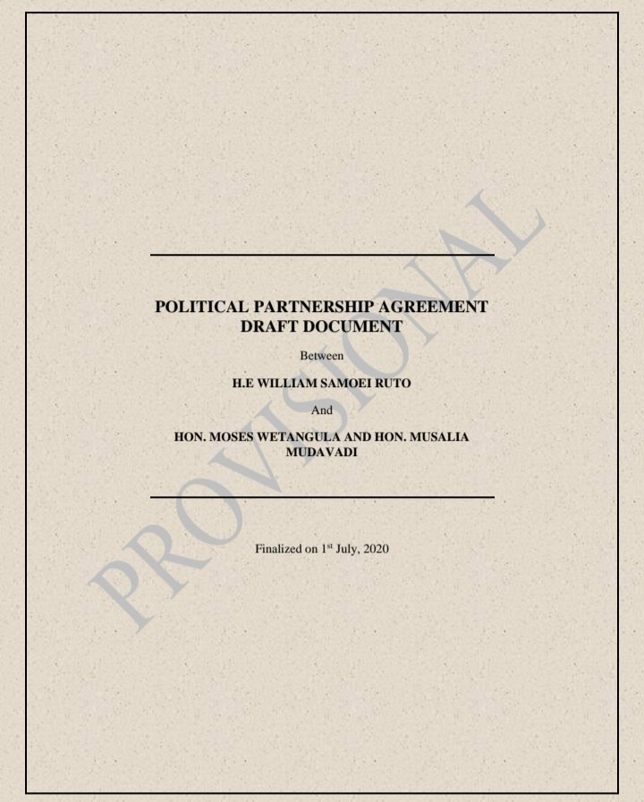 CaptainDominicO's tweet photo. Mudavadi has been working with Ruto all along we have their political partnership agreement document. https://t.co/4IG2x13m5H