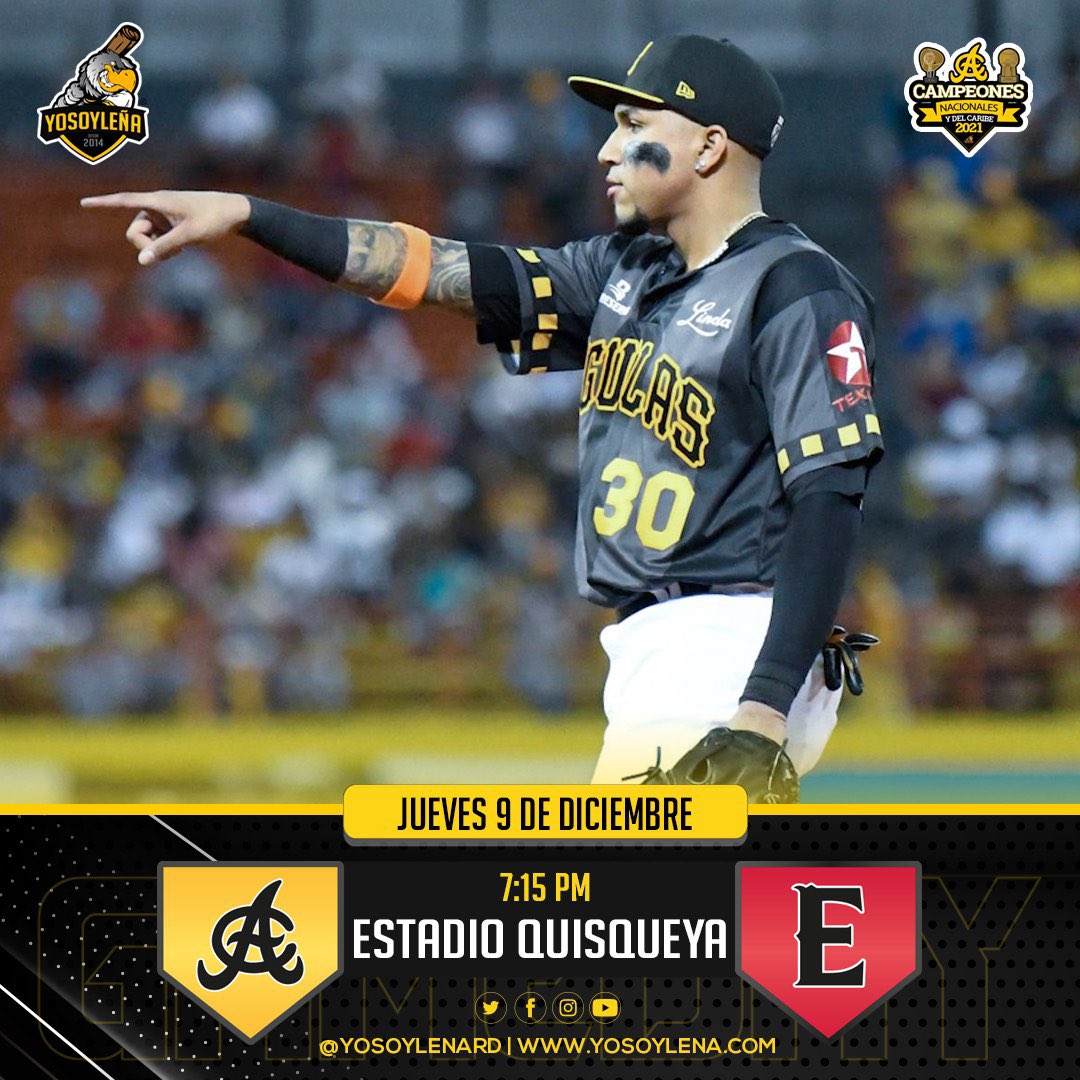 YoSoyLenaRD's tweet photo. G A M E D A Y
Los Campeones Nacionales y del Caribe, @aguilascibaenas van a la ruta y visitan esta noche a @EscogidoBBClub
⌚️ 7:15 PM
🏟 Estadio Quisqueya
📺 Digital 15
📻 Súper 7 - 107.7 FM
💻 MLB TV
#YoSoyLeña #ACvsLE #LIDOM #EquipoGrade #WinterBall https://t.co/PRL7TPzfOB