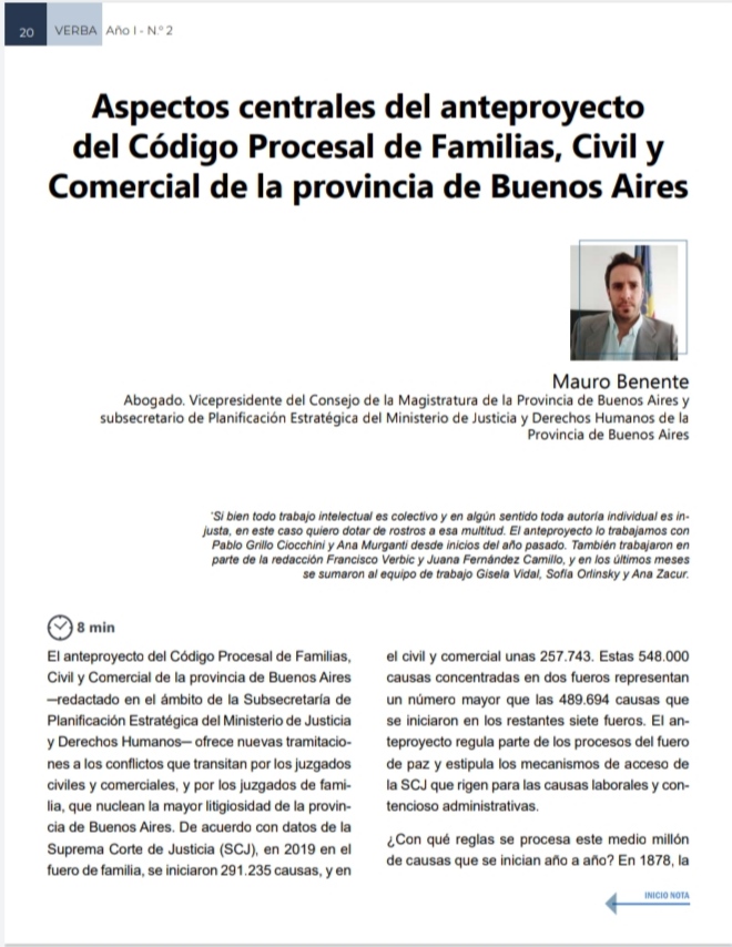 MauroBenente's tweet photo. Gracias a Verba, revista de @DerechoUNLZ, por la invitación a publicar sobre el anteproyecto que armamos en el ámbito del Ministerio de Justicia y DD. HH. de la PBA y que estamos rearmando en un trabajo de comisiones que lleva más de 80 encuentros. Verba: https://t.co/khJXSf0cOT https://t.co/2pKG19PnTV