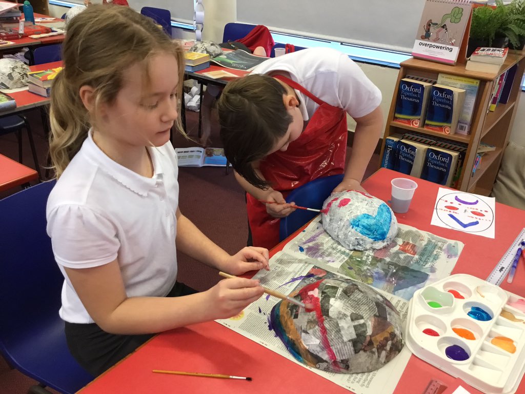 TJPrimary's tweet photo. Stage 2 of Year 5’s papier mache projects... turning them into Ancient Maya masks! First, we planned our mask designs on paper, then we used paint to turn them into reality! We had a mixture of Maya death masks and event masks. #TJEnrich #TJDT #TJArt #TJYear5 #TJ5WM https://t.co/xD1r4wZCOY