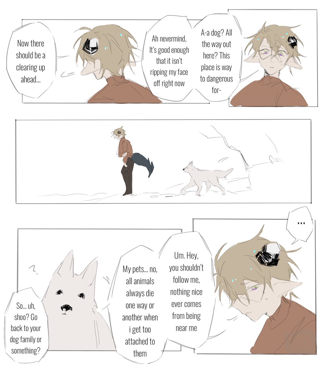 (1/3) Post prison break AU where c!Dream gets adopted by every animal he comes across in a ten mile radius 

#dreamsmpfanart #dreamfanart #dsmpfanart 