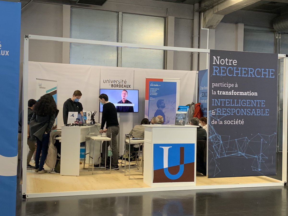 Venez rencontrer les équipes de ⁦<a href="/Inria_Bordeaux/">Centre Inria de l’université de Bordeaux</a>⁩ ⁦<a href="/BordeauxINP/">Bordeaux INP</a>⁩ ⁦@iutInfoBdx⁩ ⁦<a href="/EstiaOfficiel/">ESTIA</a>⁩ ⁦<a href="/labriOfficial/">LaBRI</a>⁩ i2m imb ims sur le stand commun ⁦<a href="/univbordeaux/">Université de Bordeaux</a>⁩ sur NAIA jusqu’à demain