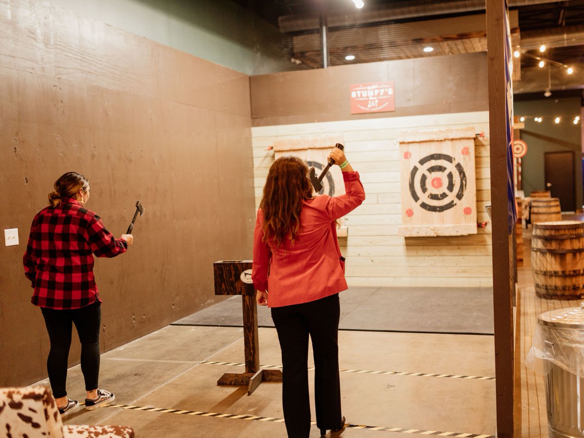 bgd___marketing's tweet photo. In the event of a zombie apocalypse in 2022, what would your weapon of choice be?

Ours will definitely be a hatchet. We've been practicing at Stumpy's Hatchet House!

#StumpysHatchetHouse #BTS https://t.co/HvjeivVjx6